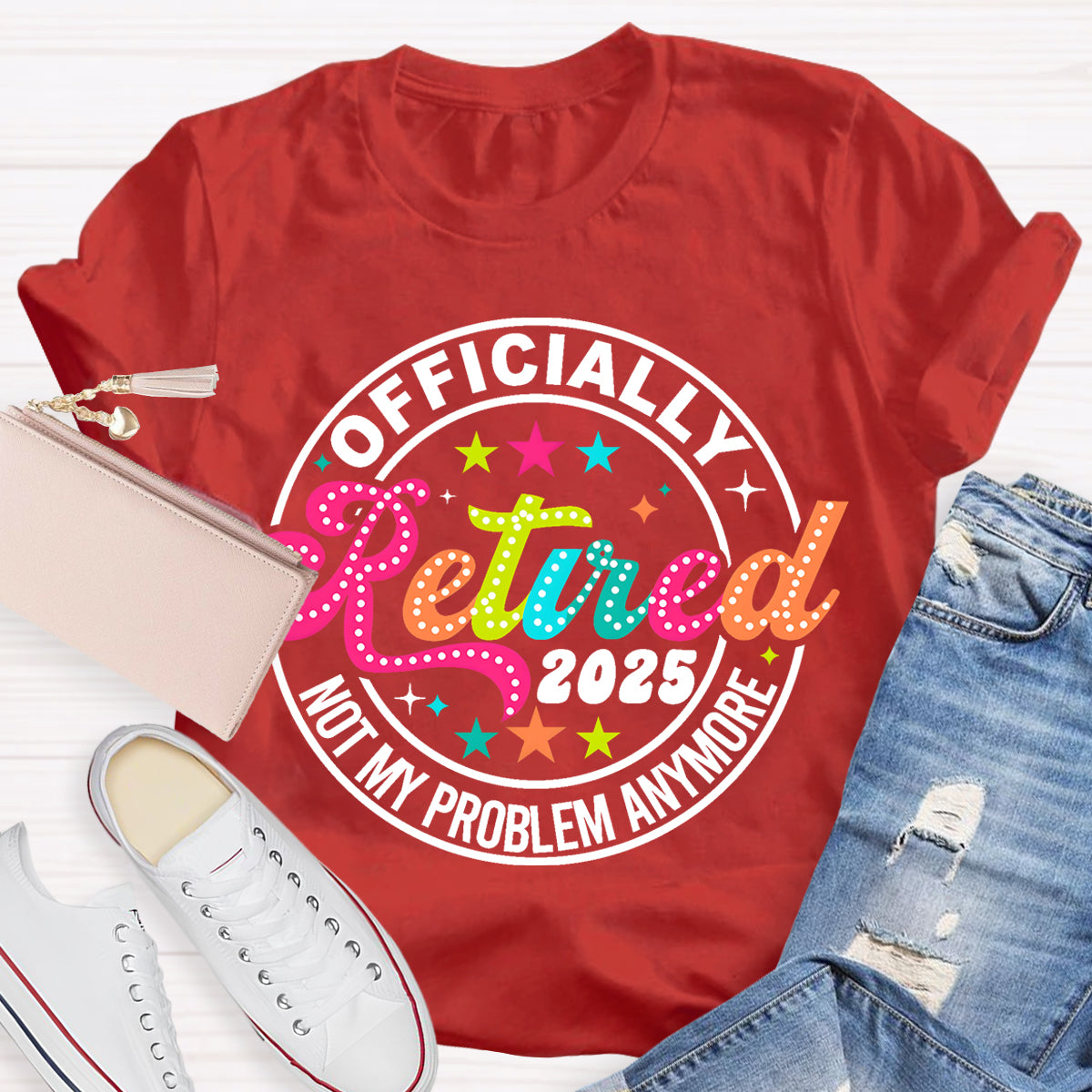 Personalize Year Retired Star Teacher T-Shirt