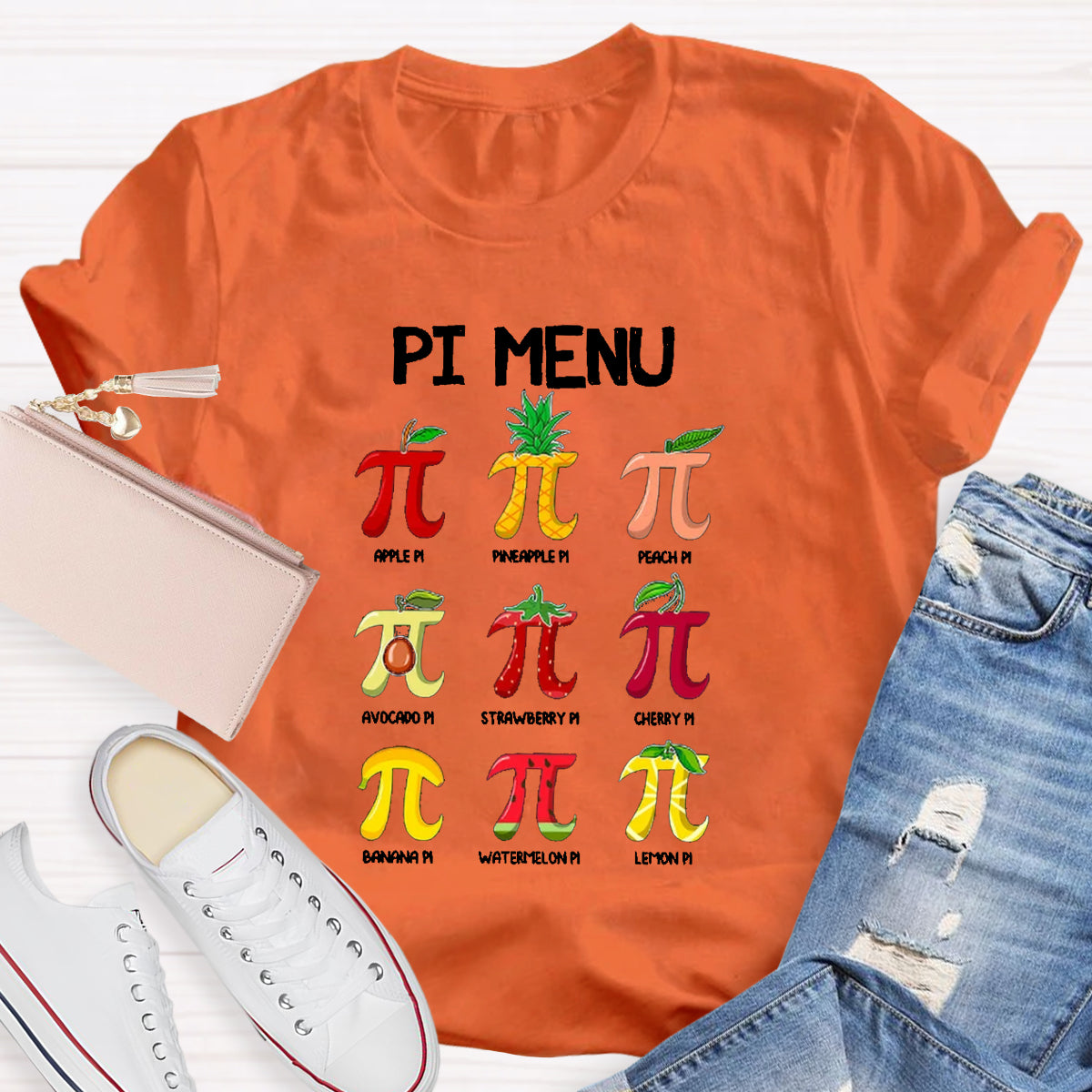 Pi Menu Happy Pi Day Math Pi Symbol Teacher T-Shirt