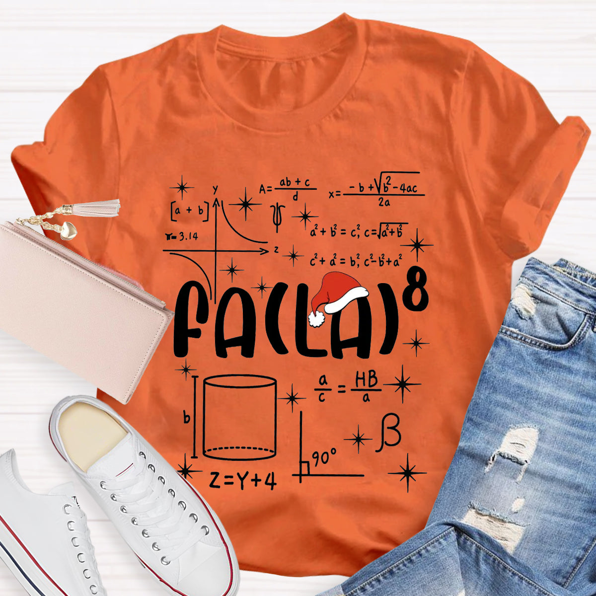 Fa La Math Teacher Christmas T-Shirt