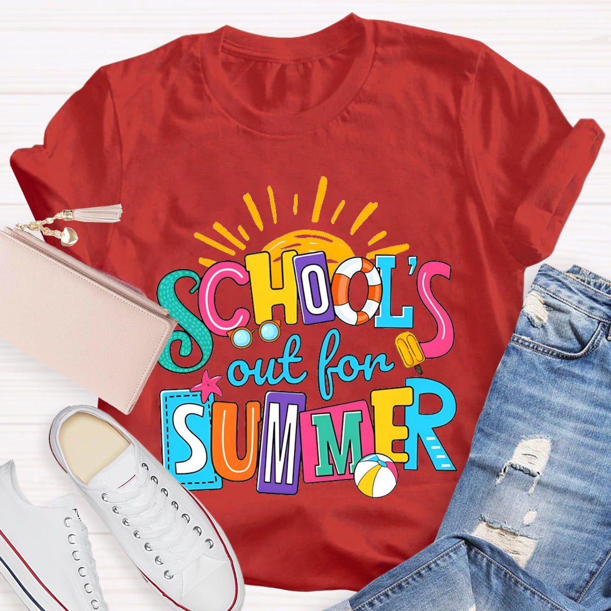 Schools Out For Summer Sun Teacher T-Shirt