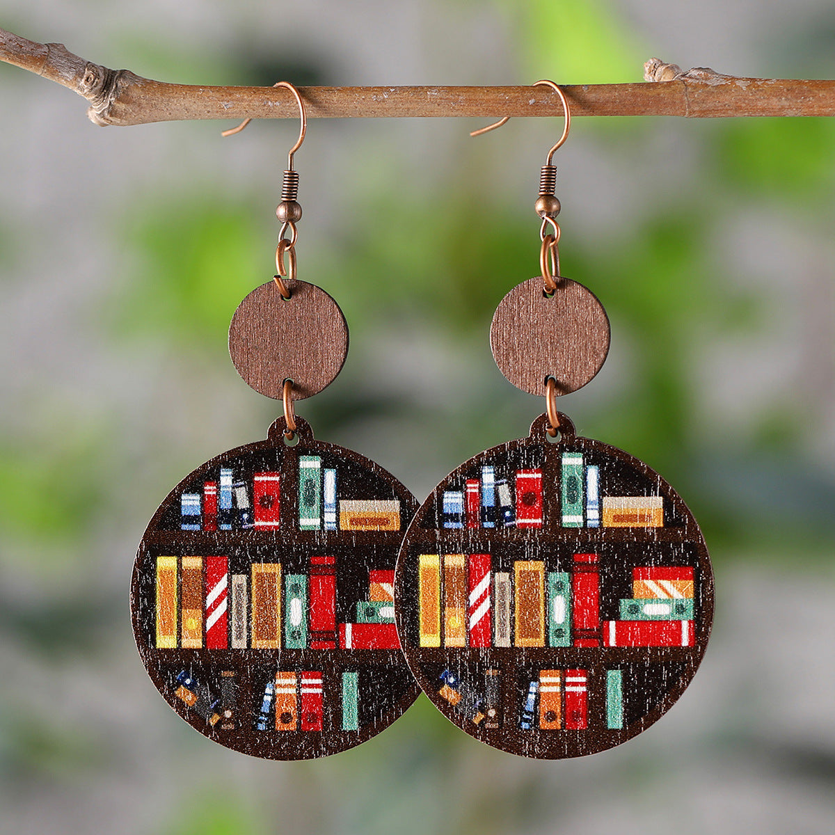 Bookshelf Charm Teacher Earrings