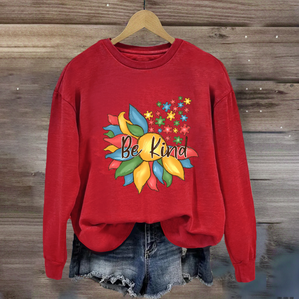 Be Kind Autism Floral Sweatshirt