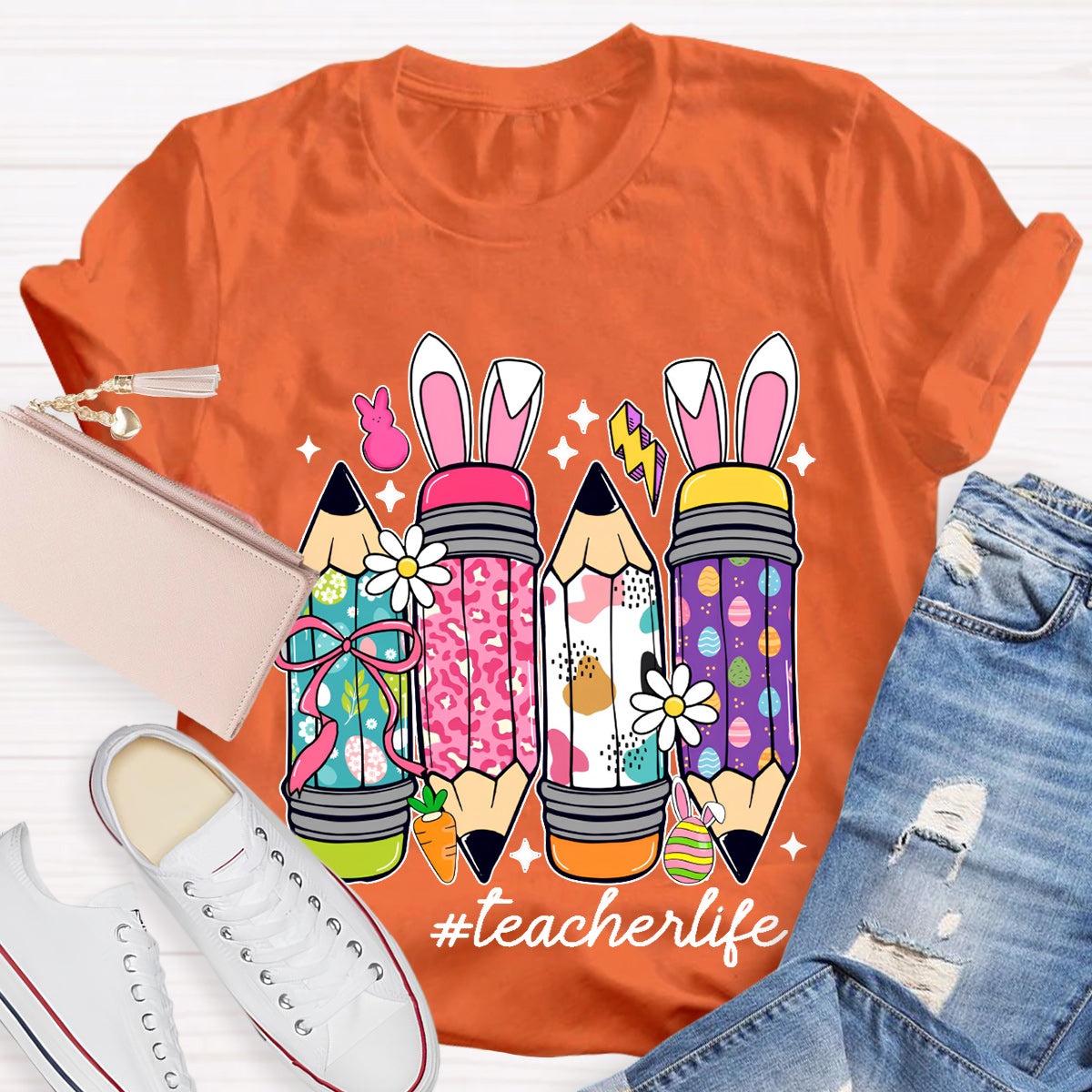 Easter Pencil Teacher life T-Shirt