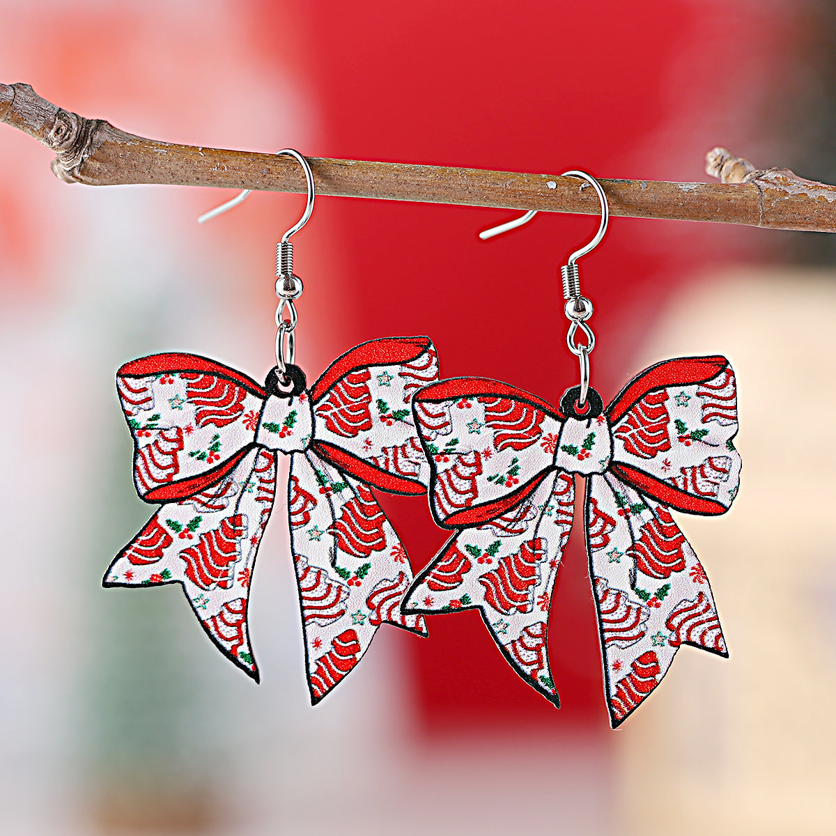 Gingerbread Man Flower Christmas Tree Bow Pendant