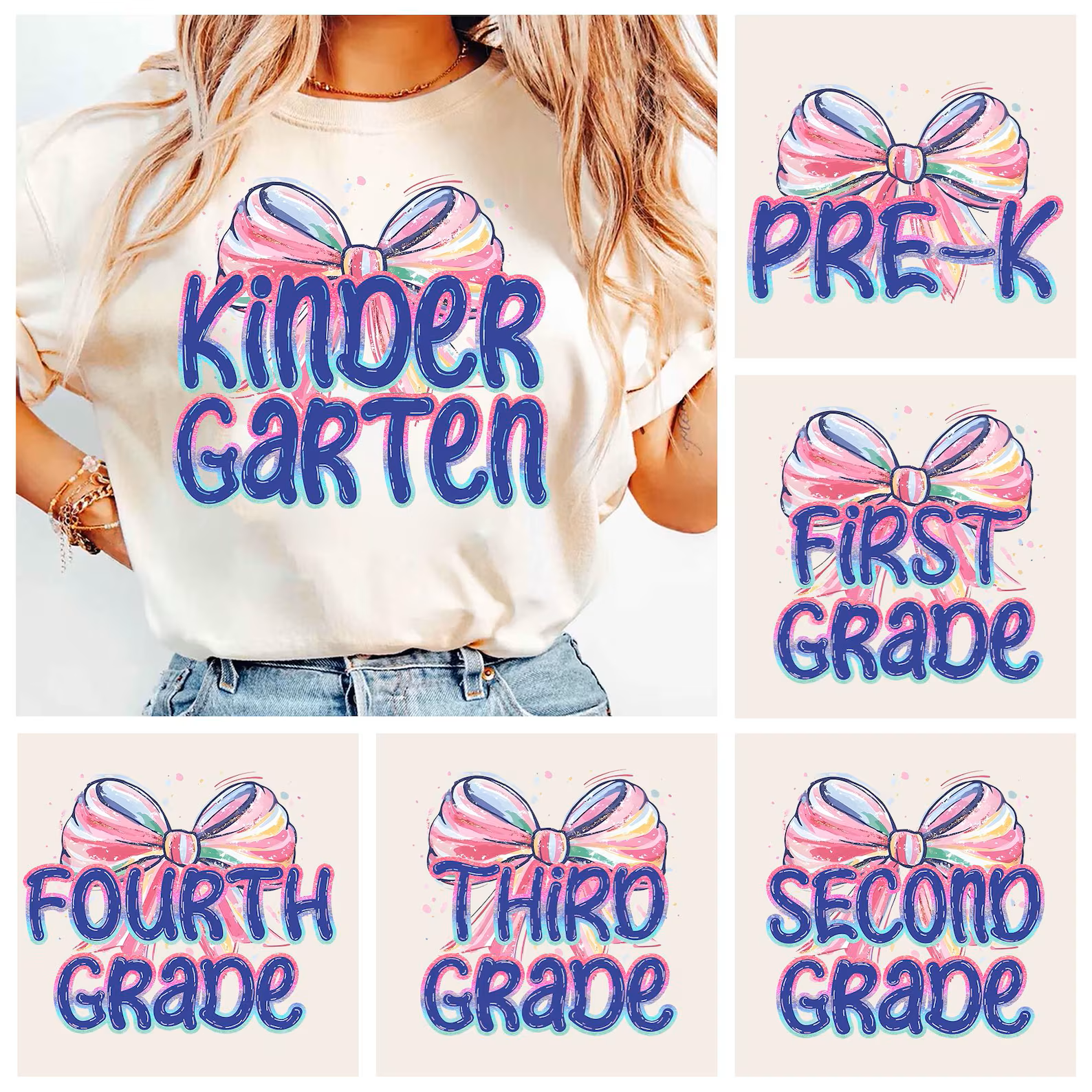 Personalized Grade Colorful Dyeing Butterfly Knot T-shirt