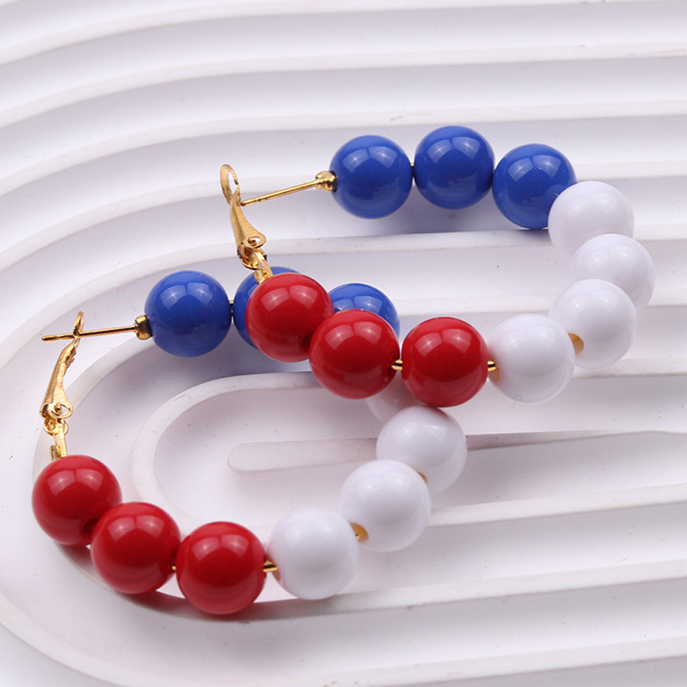 250th Anniversary Red, White, and Blue Flag Acrylic Earrings