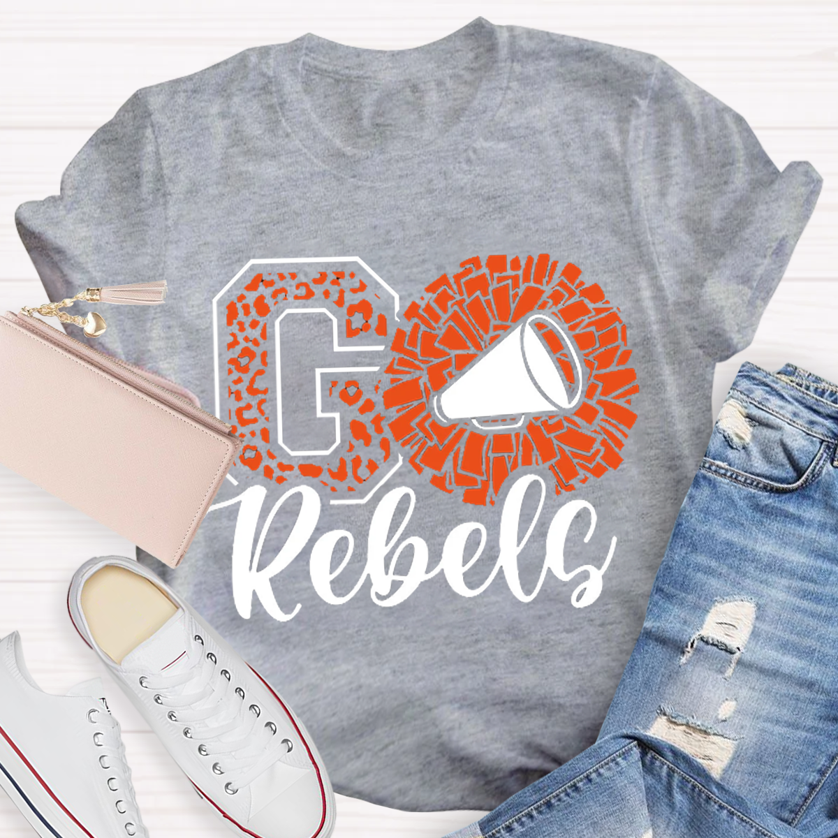 Leopards Rebels Cheer Little Mascot School Team Teacher T-Shirt