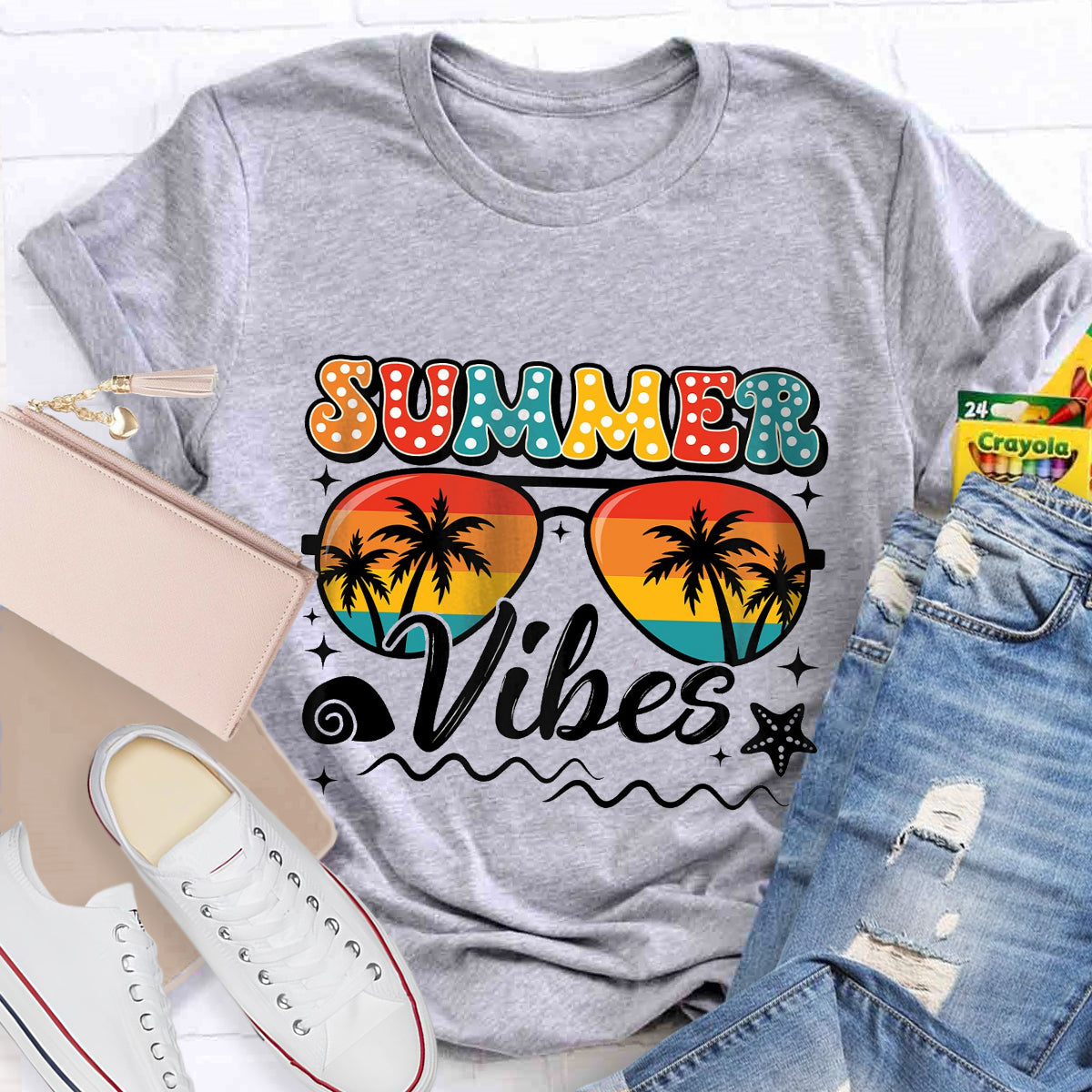 Summer Vibes Teacher T-Shirt