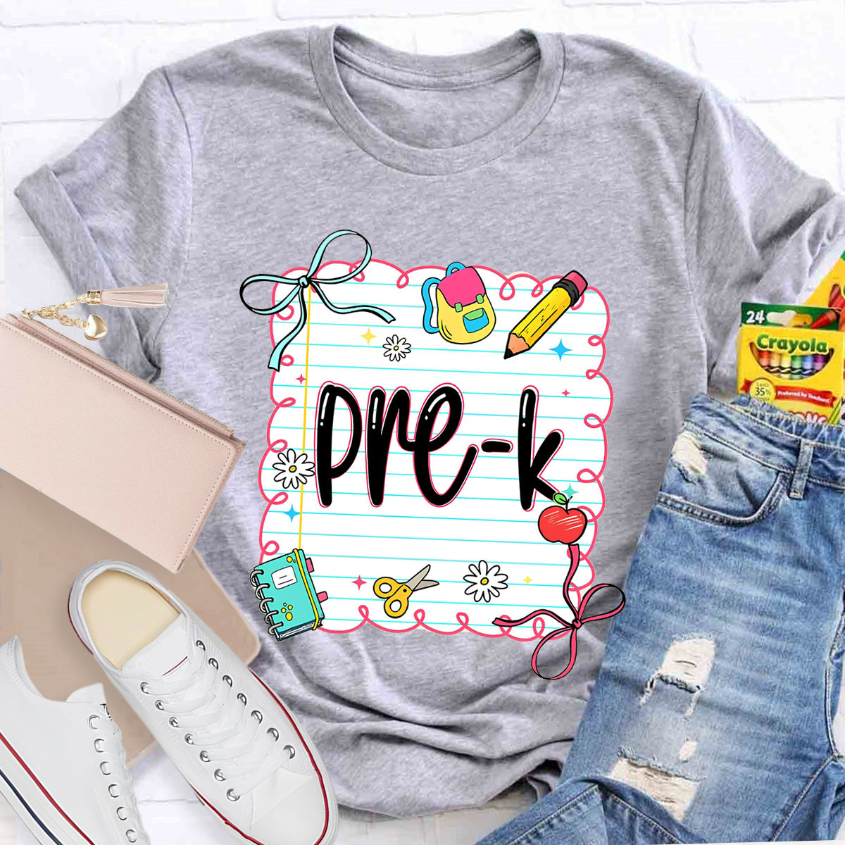 Personalized Grade Square Back To School Teacher T-Shirt