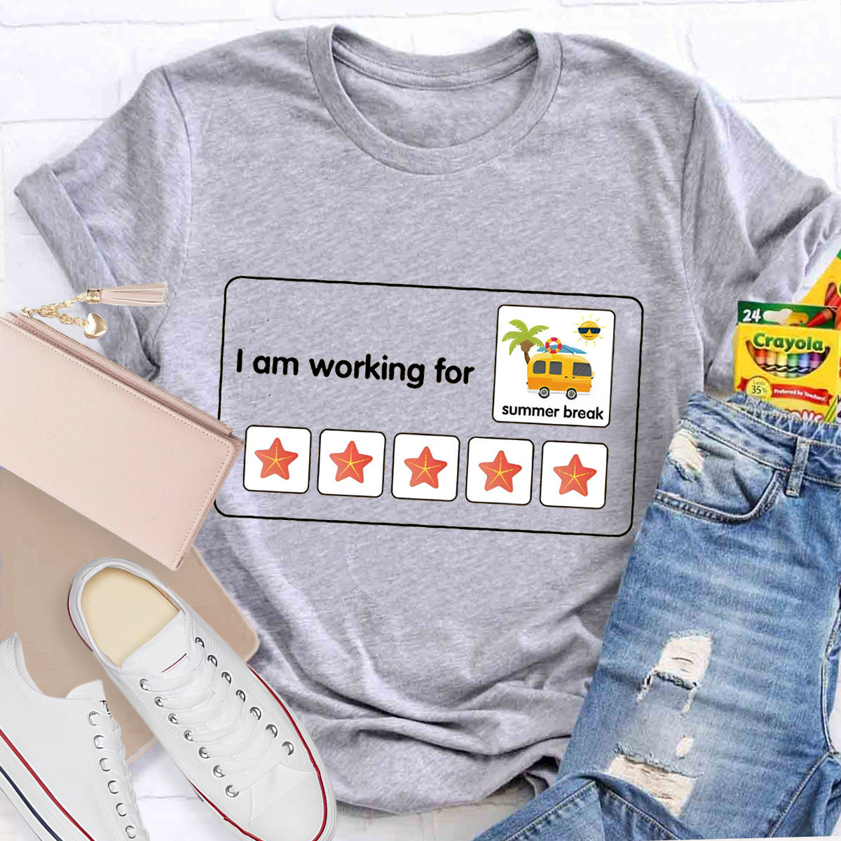 I Am Working For Summer Break School Bus Teacher T-Shirt