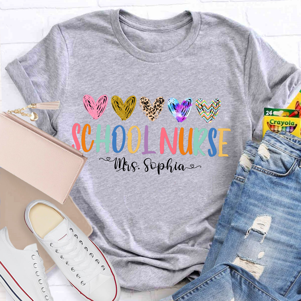 Personalized Name School Nurse Teacher T-Shirt