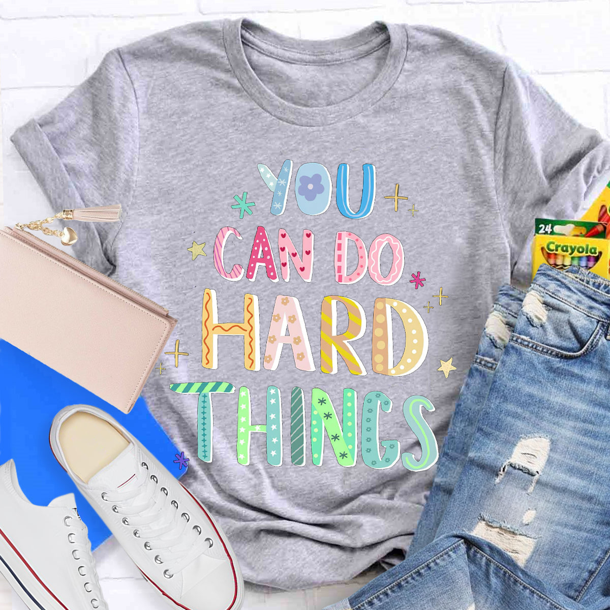 You Can Do Hard Things Motivational Language T-Shirt