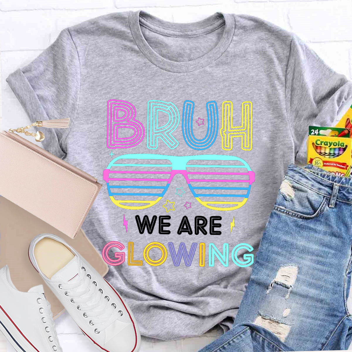 Bruh We Are Glowing Teacher T-Shirt