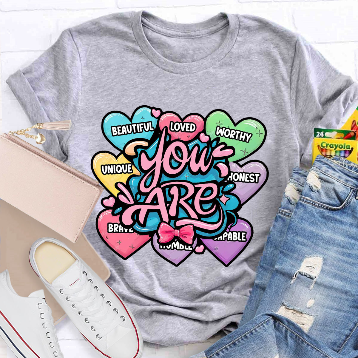 You Are Beautiful Loved Worthy Teacher T-Shirt