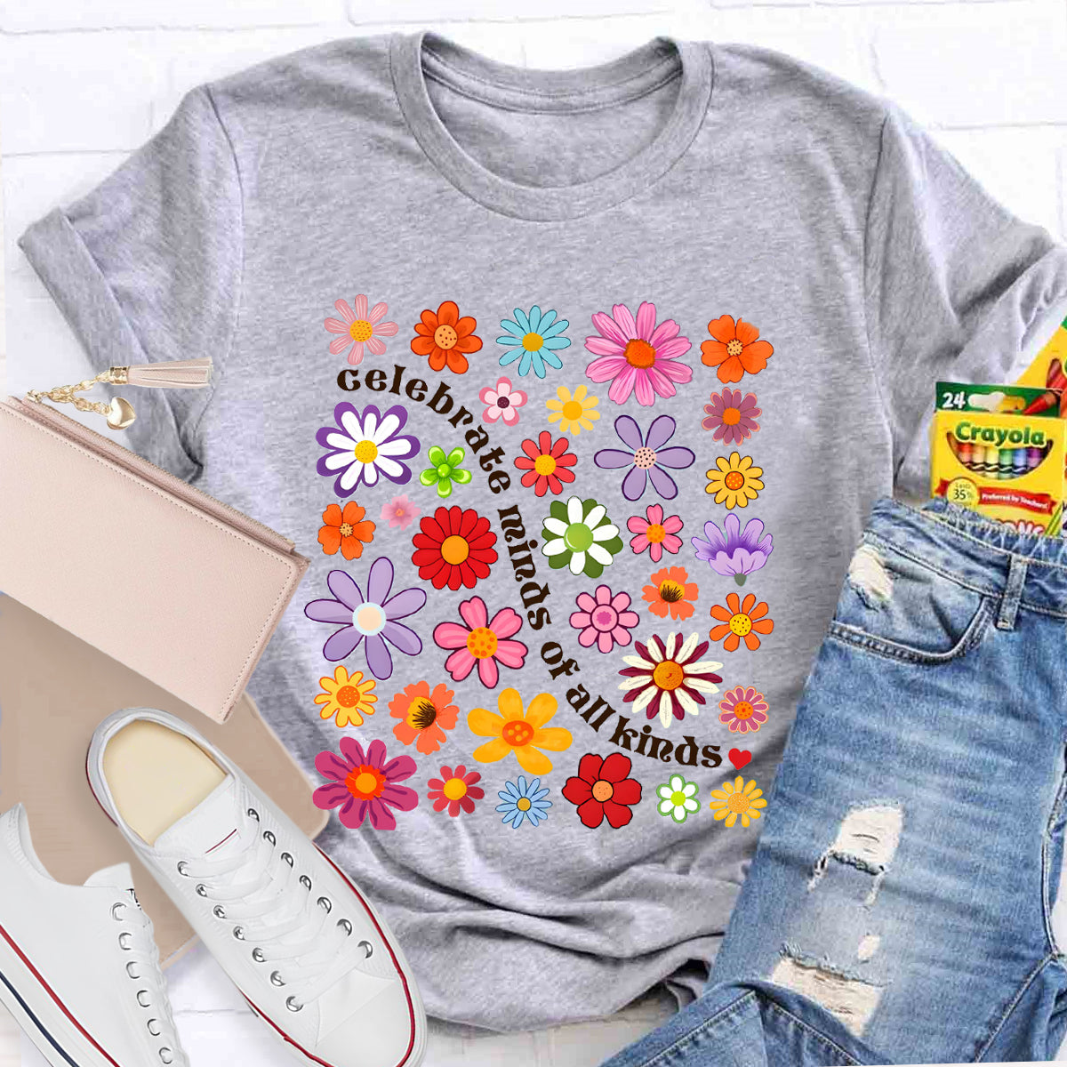 Floral Celebrate Minds of All Kinds T-Shirt