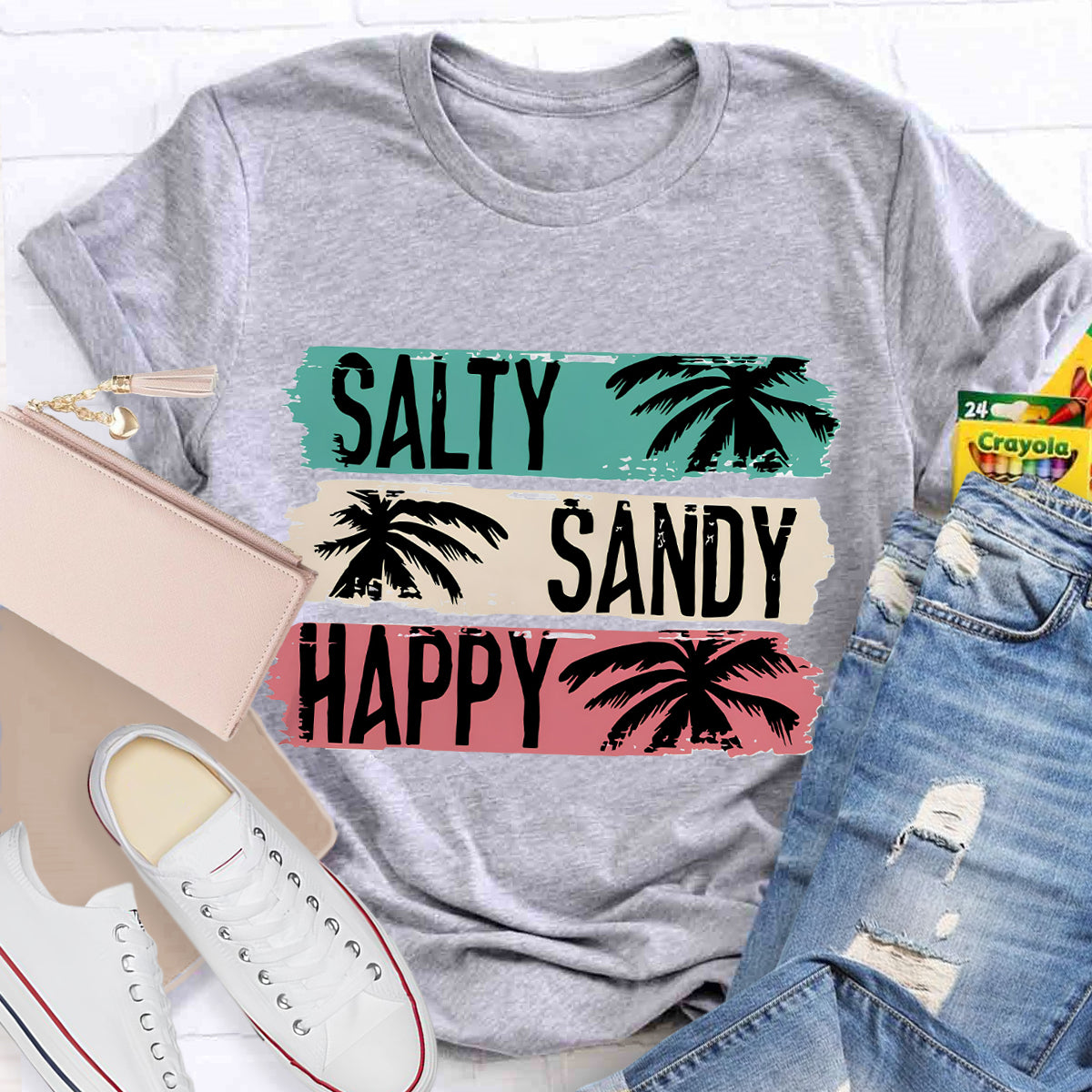 Salty Sandy Happy Teacher T-Shirt