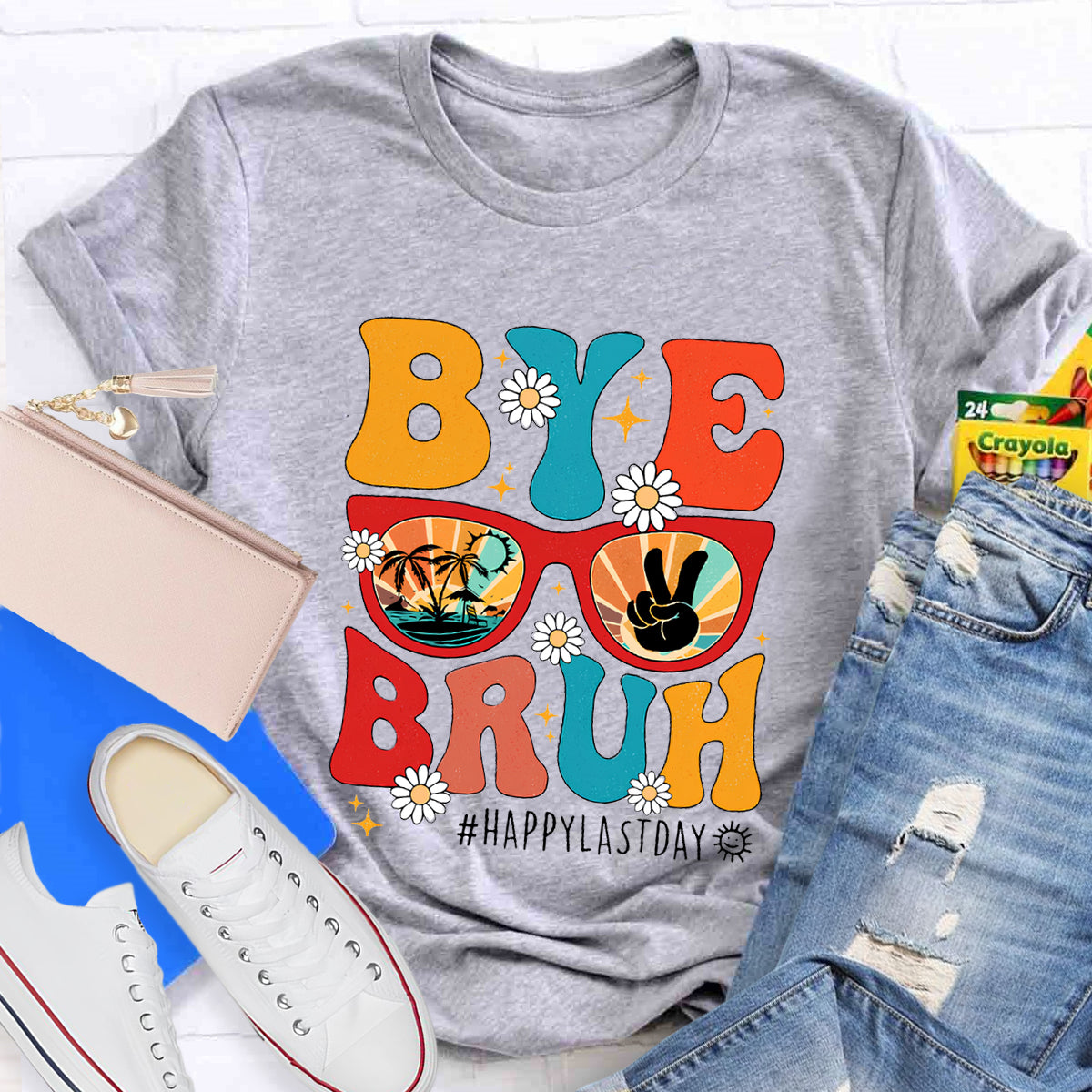 Summerbreak Bye Bruh Happy Last Day T-Shirt