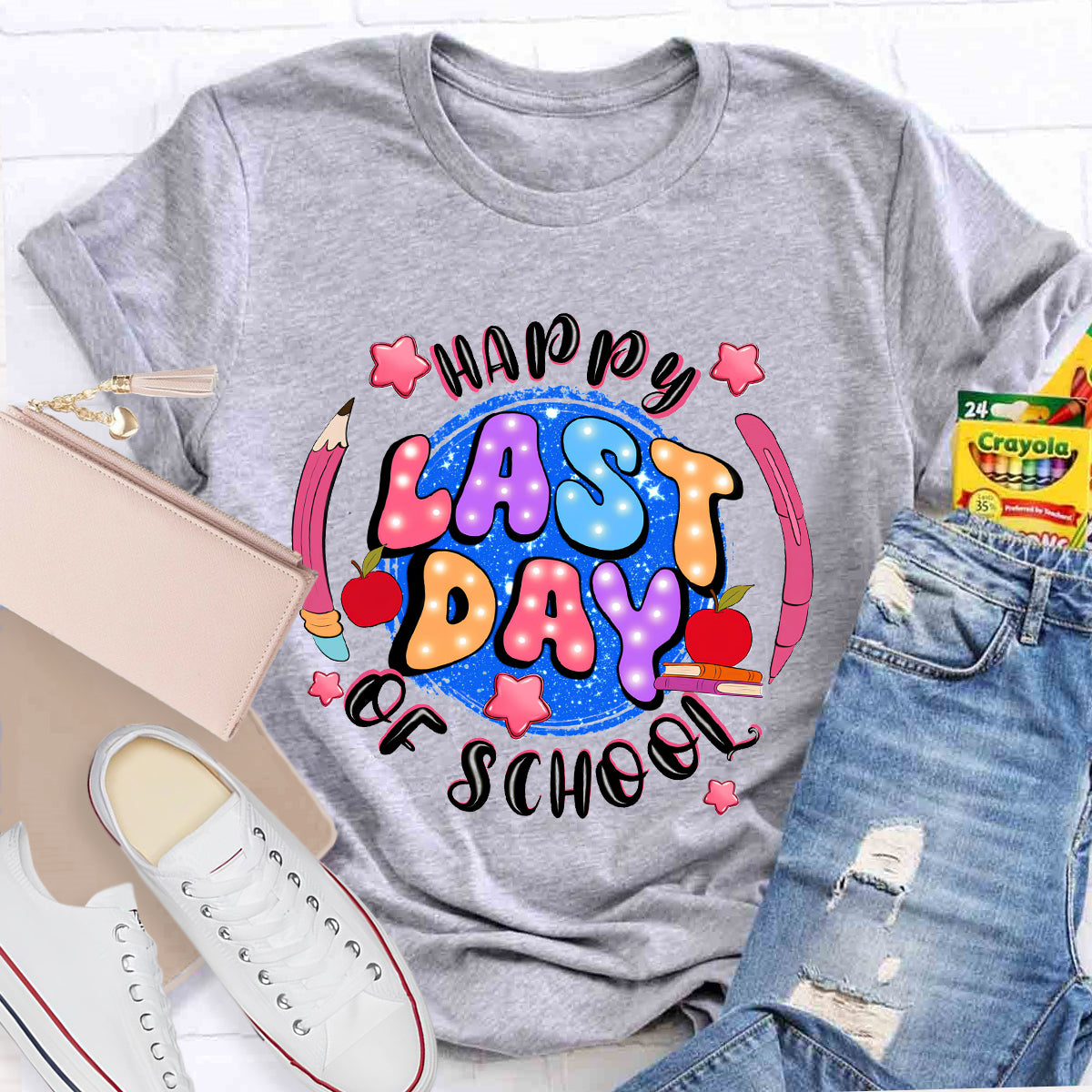Happy Last Day Of School Planet Teacher T-Shirt