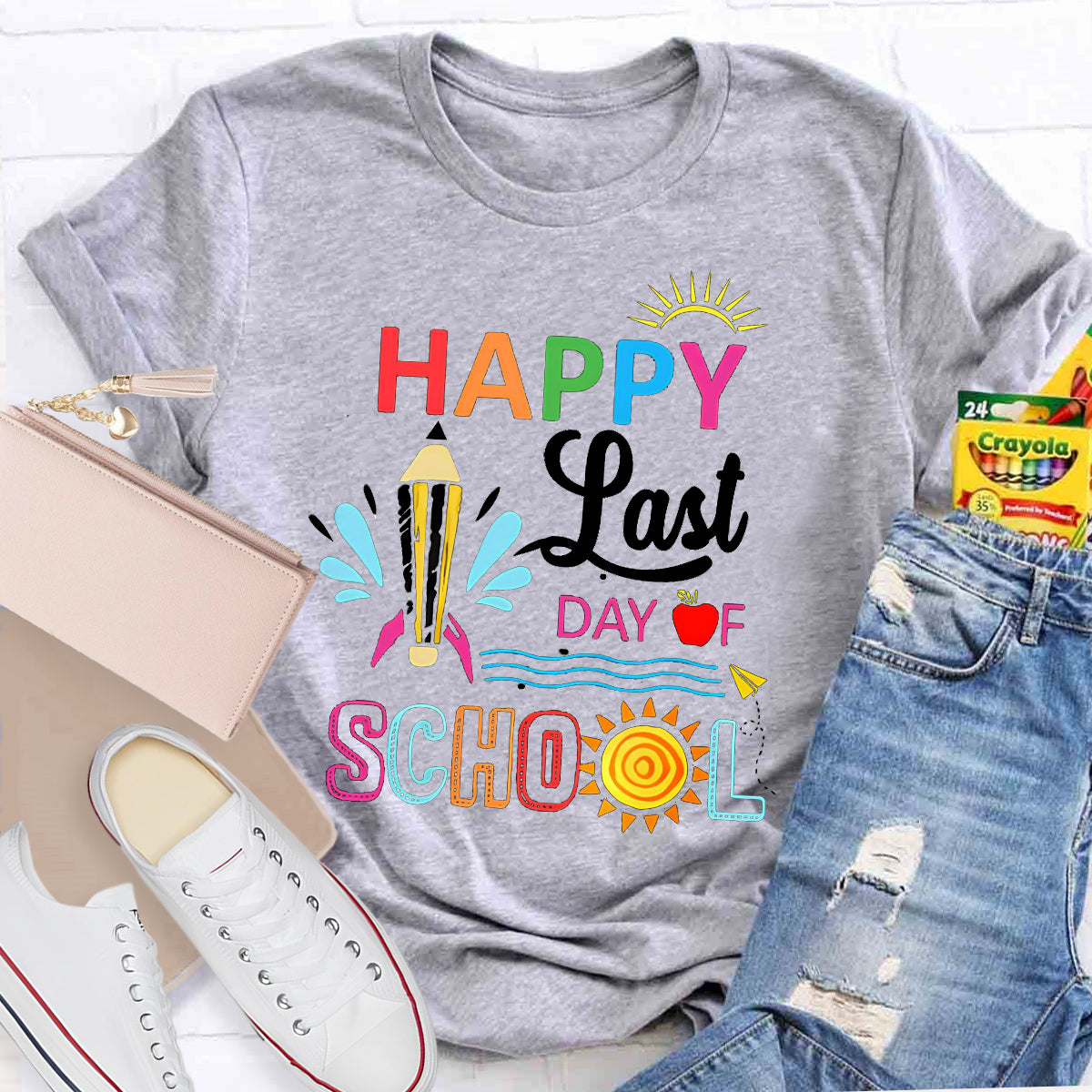 Sunshine Happy Last Dy Of School Teacher T-Shirt