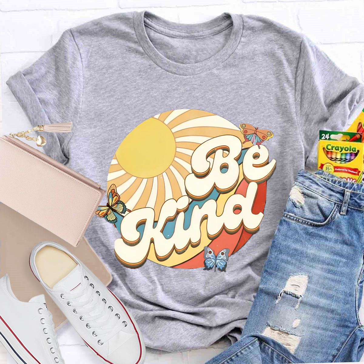 Be Kind Sunshine Butterfly Teacher T-Shirt