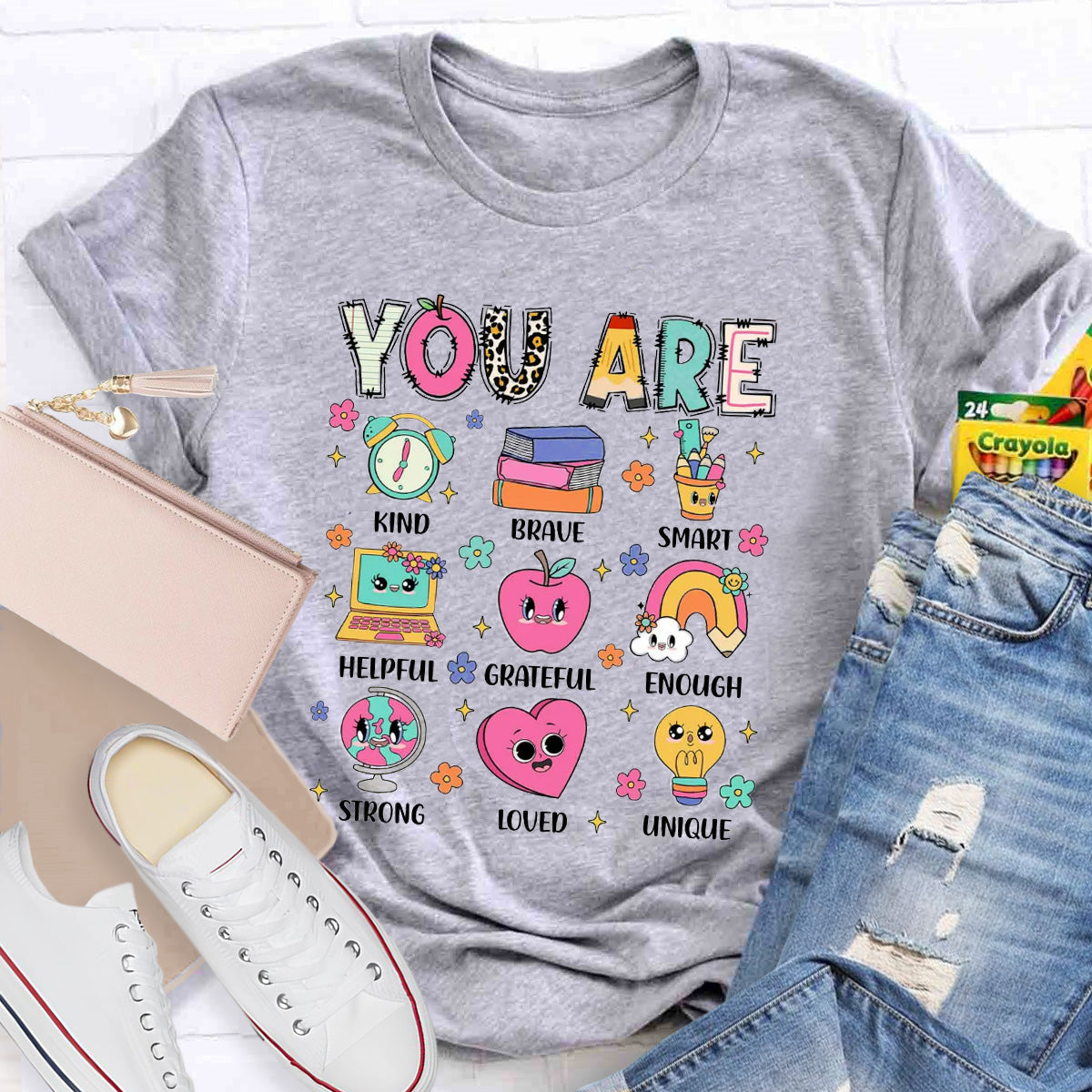 You Are Kind Brave Smart Helpful And Brave Teacher T-Shirt