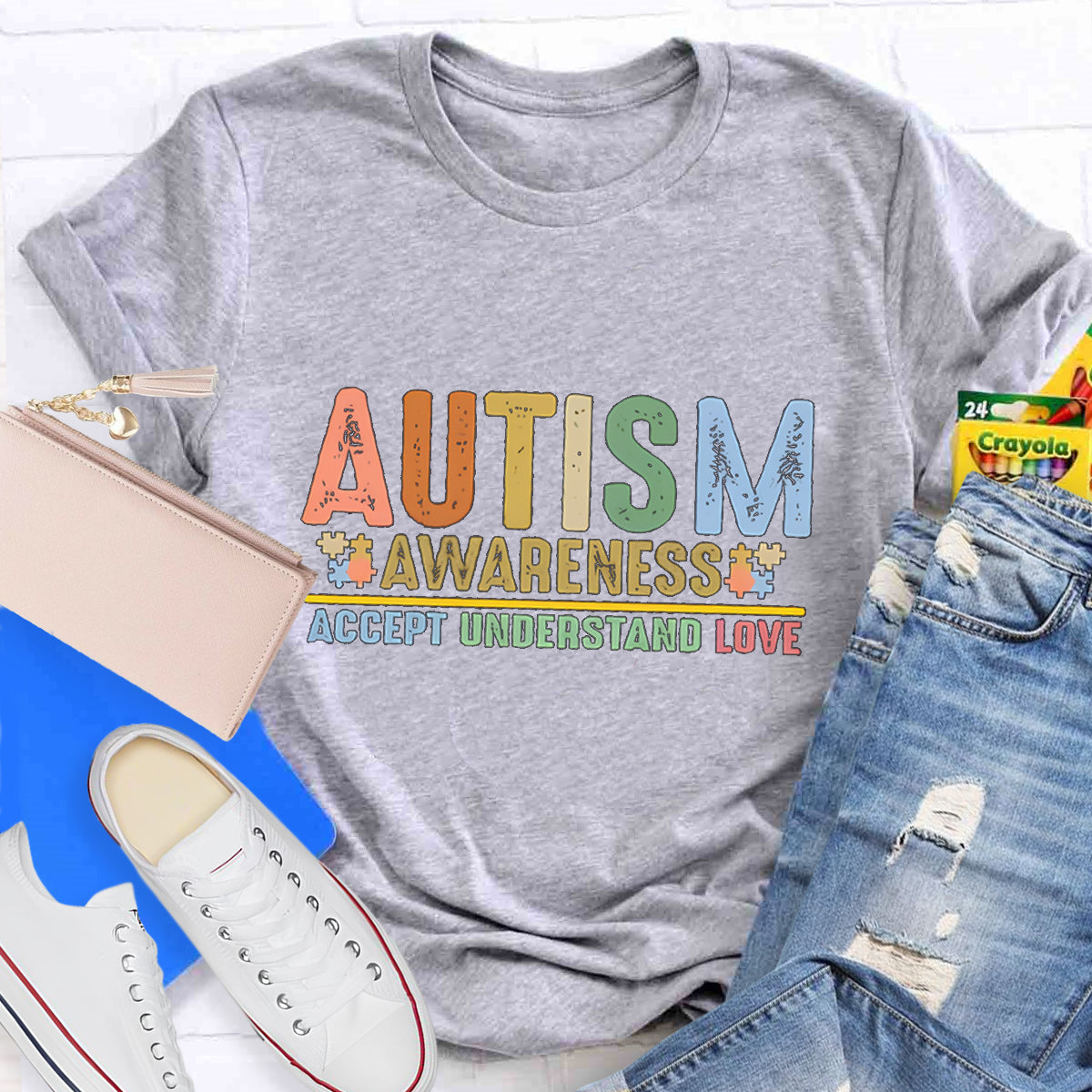 Autism Awareness Accept Understand Love Teacher T-Shirt