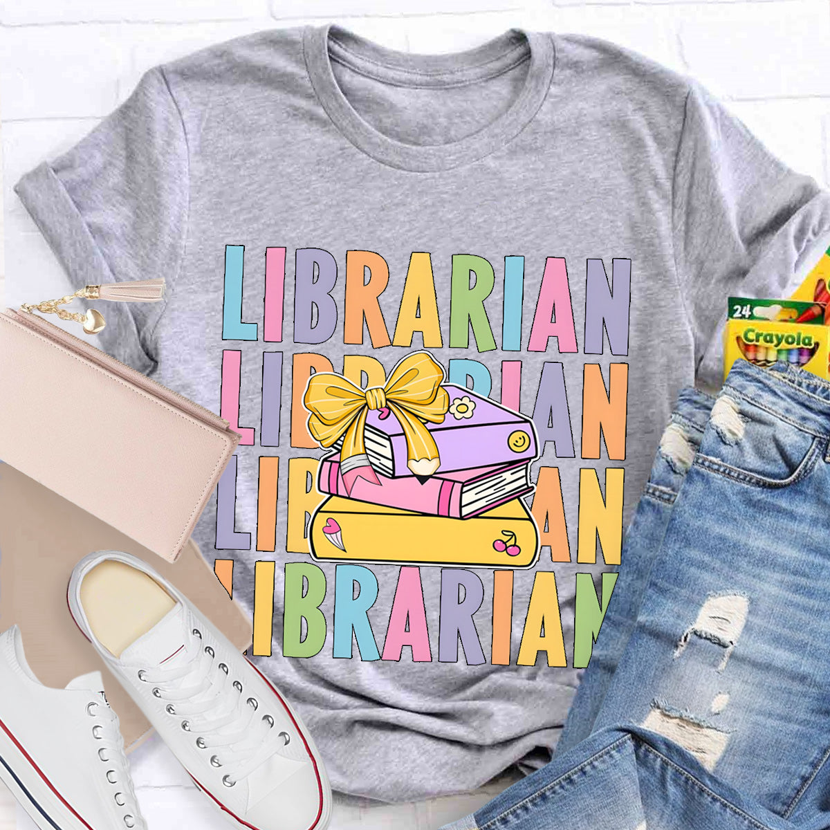 School Librarian With Books T-Shirt