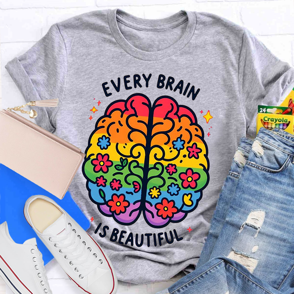 Every Brain Is Beautiful Teacher T-Shirt