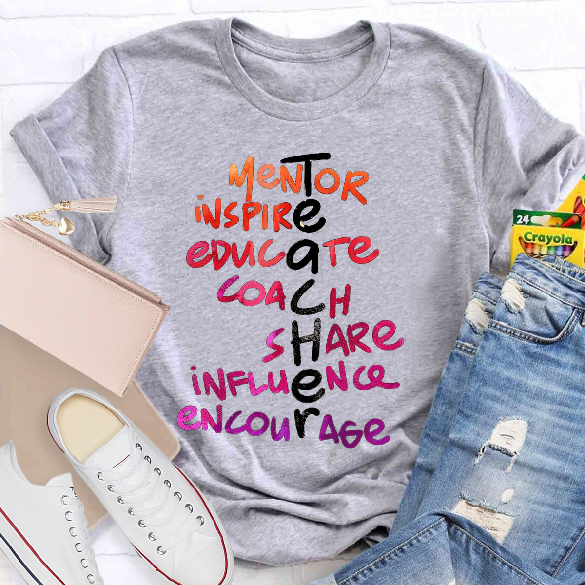 Golden Letters Mentor Teacher T-Shirt