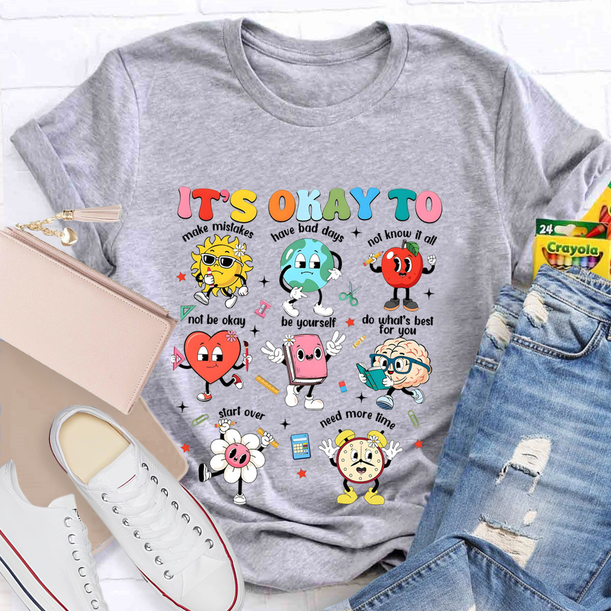 It's Okay To Make Mistakes And Need More Time Teacher T-Shirt