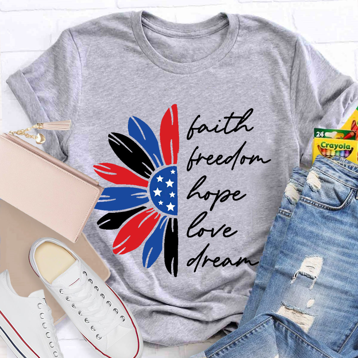 Freedom Hope Love Dream Teacher T-Shirt