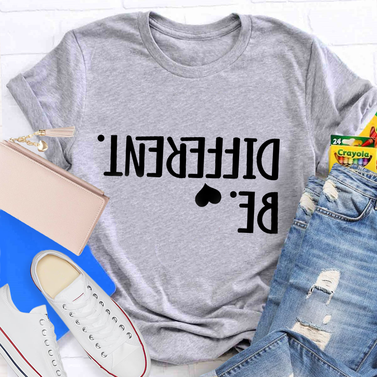 Be Different Text Reflection T-Shirt