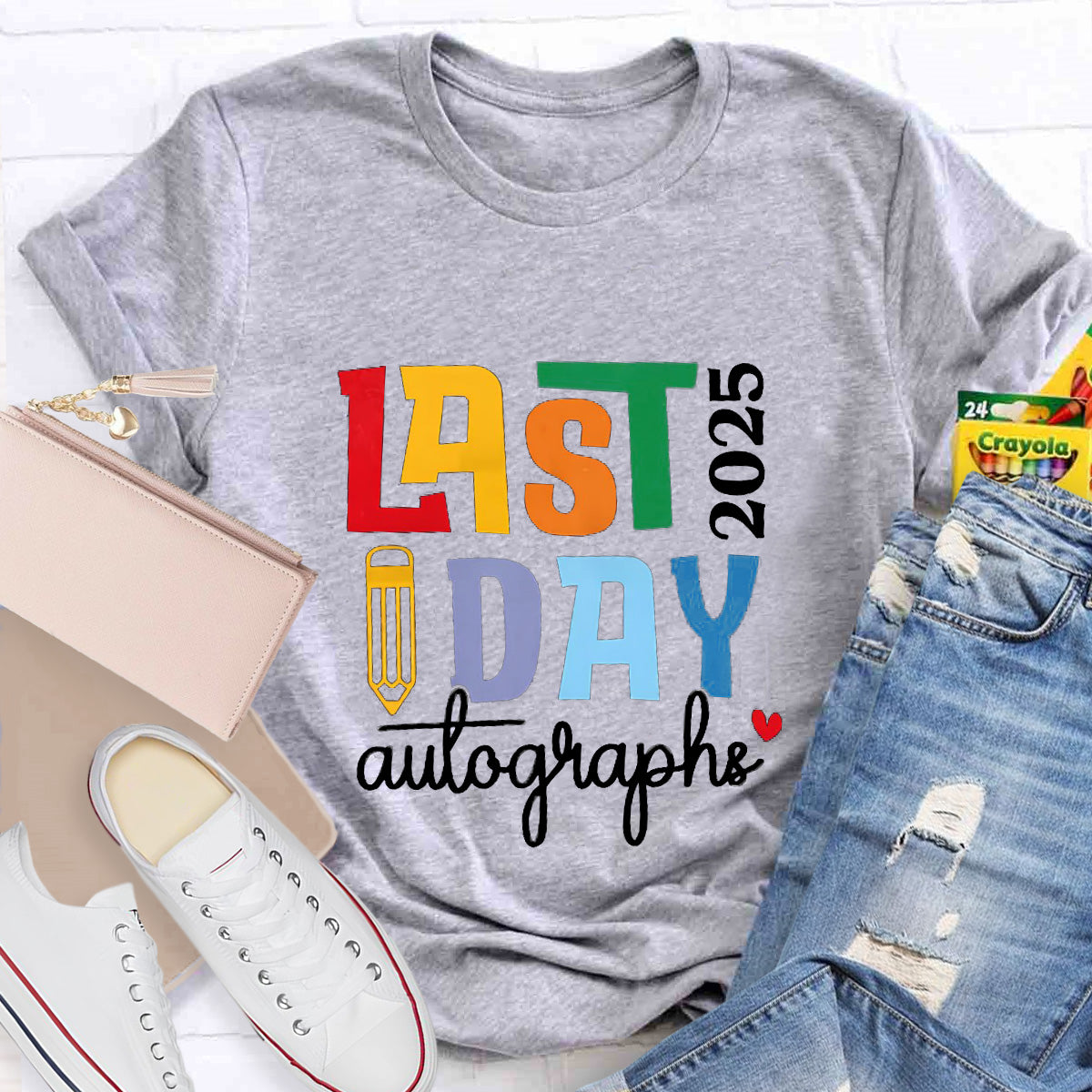 Personalized Year Last Day Pencil  Teacher T-Shirt