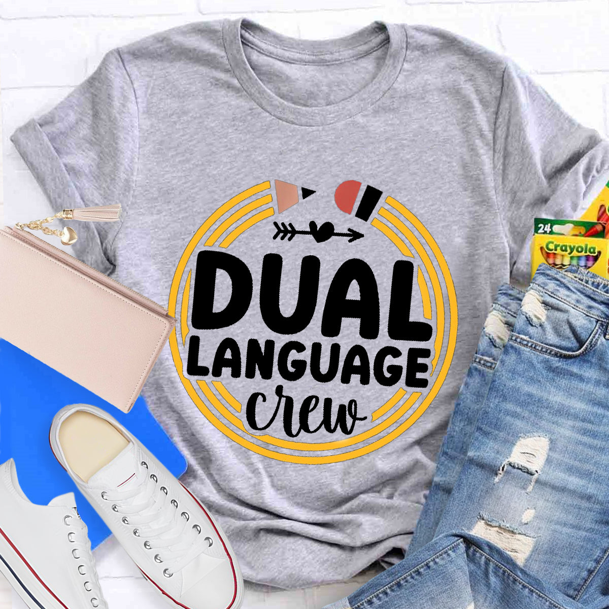 Dual Language Crew Teacher T-Shirt