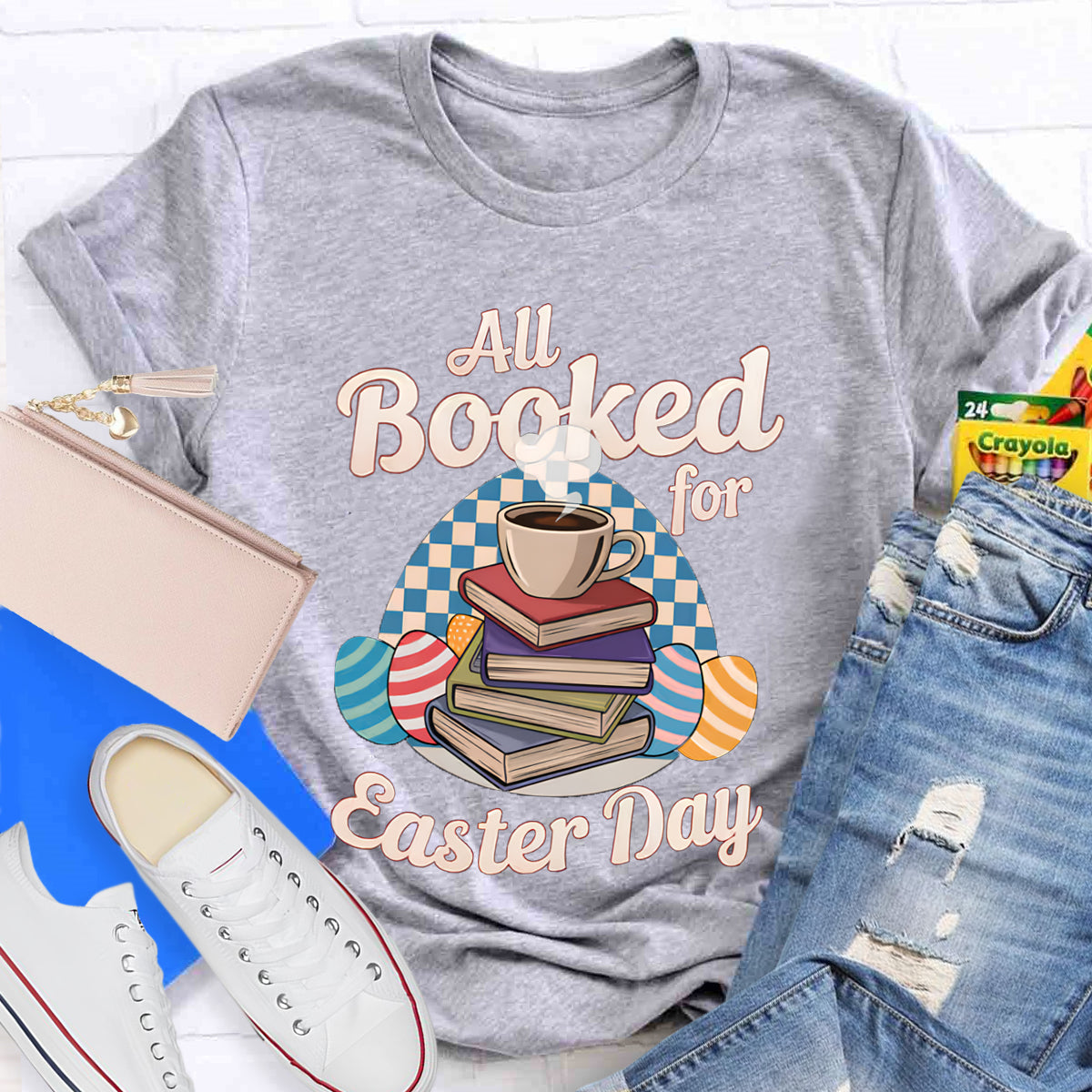 All Booked For Easter Day Teacher T-Shirt