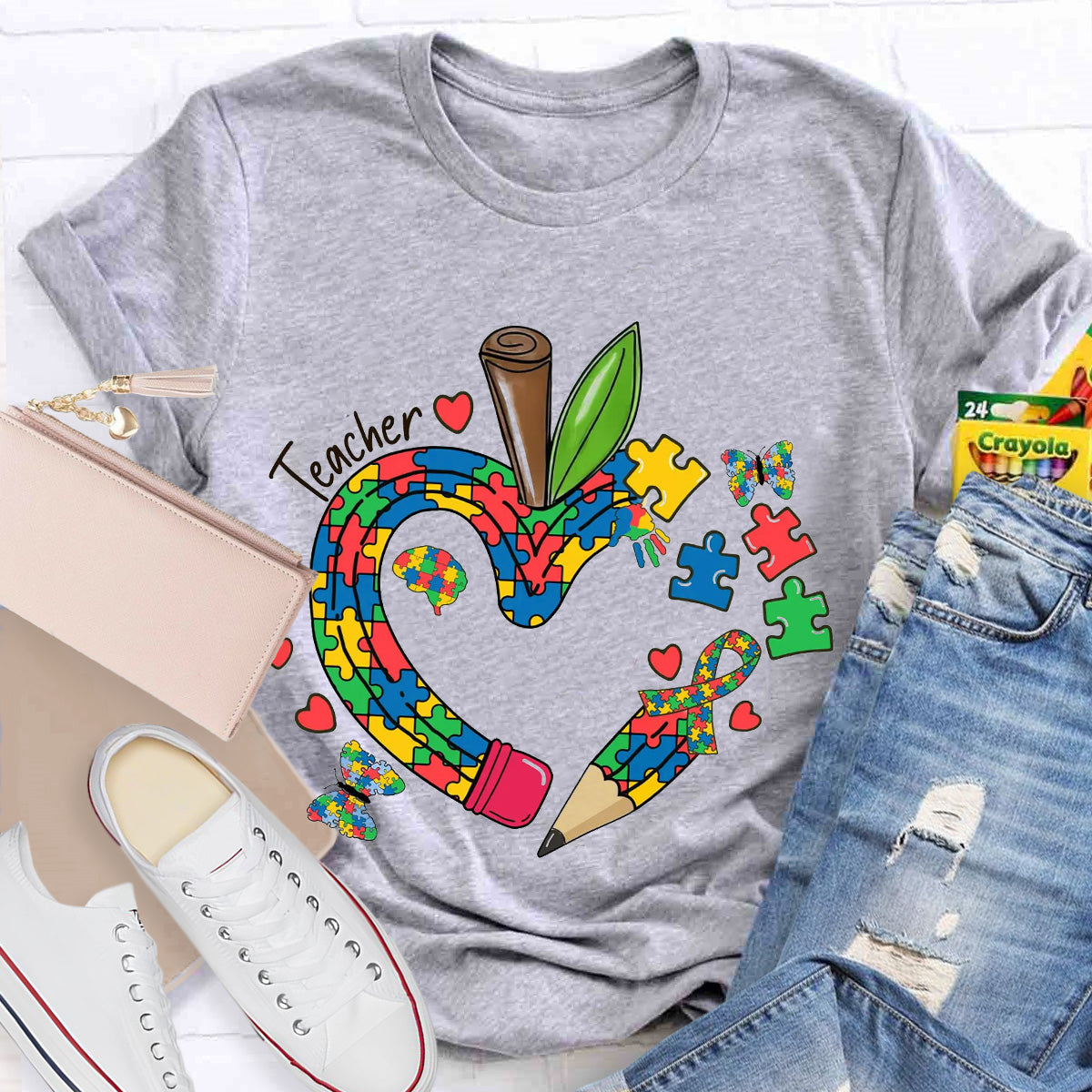 Teacher Apple Pencil Teacher T-Shirt