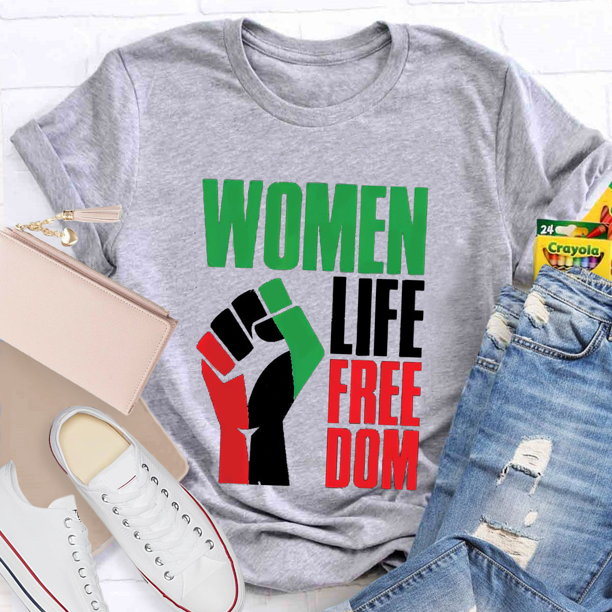 Woman Life Freedom Teacher T-Shirt