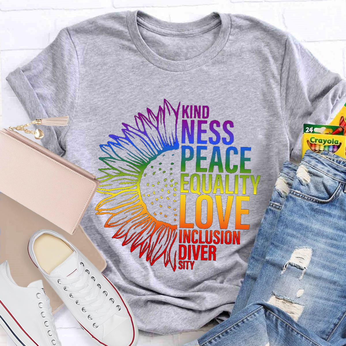 Kind Peace Love Teacher T-Shirt