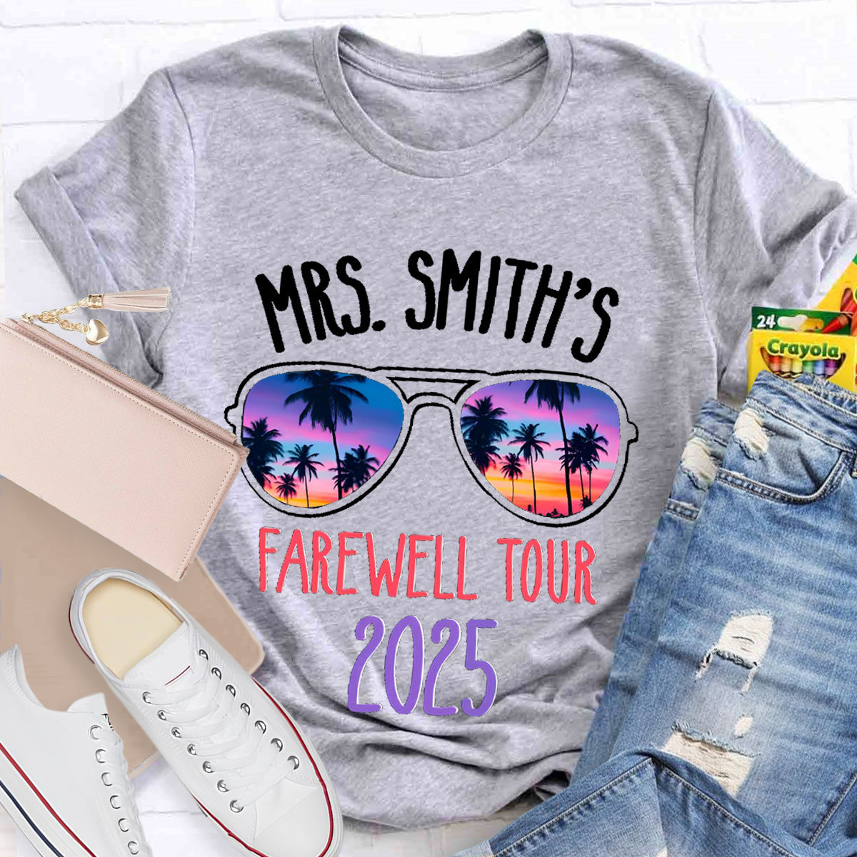 Personalized Name Farewell Tour Retirement Teacher T-Shirt