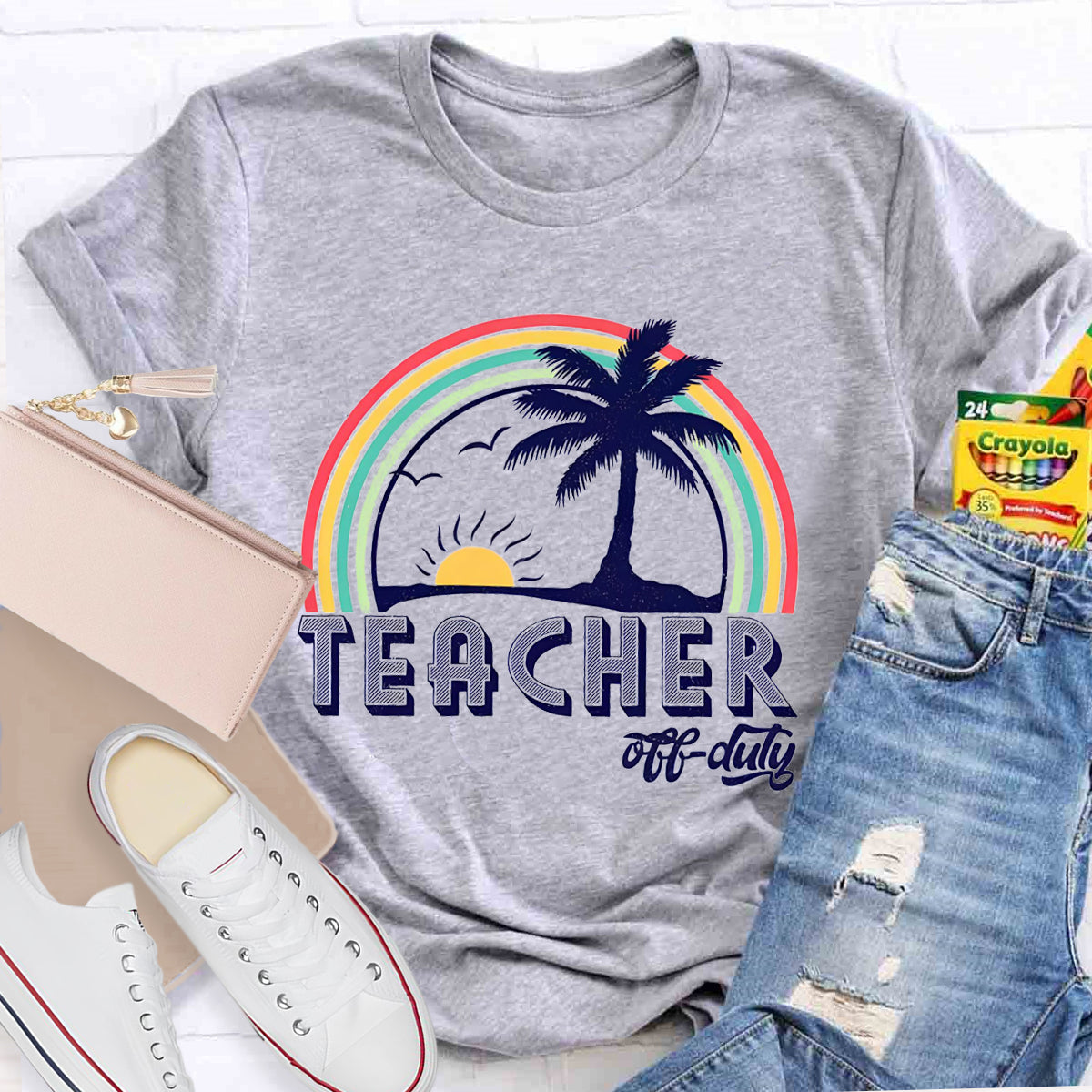 Teacher Of Duty Rainbow Sunshine T-Shirt
