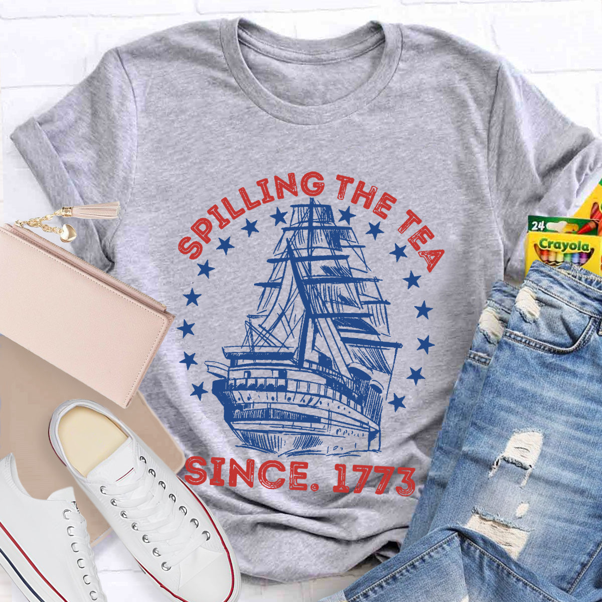 Spilling The Tea Since 1773 Teacher T-Shirt
