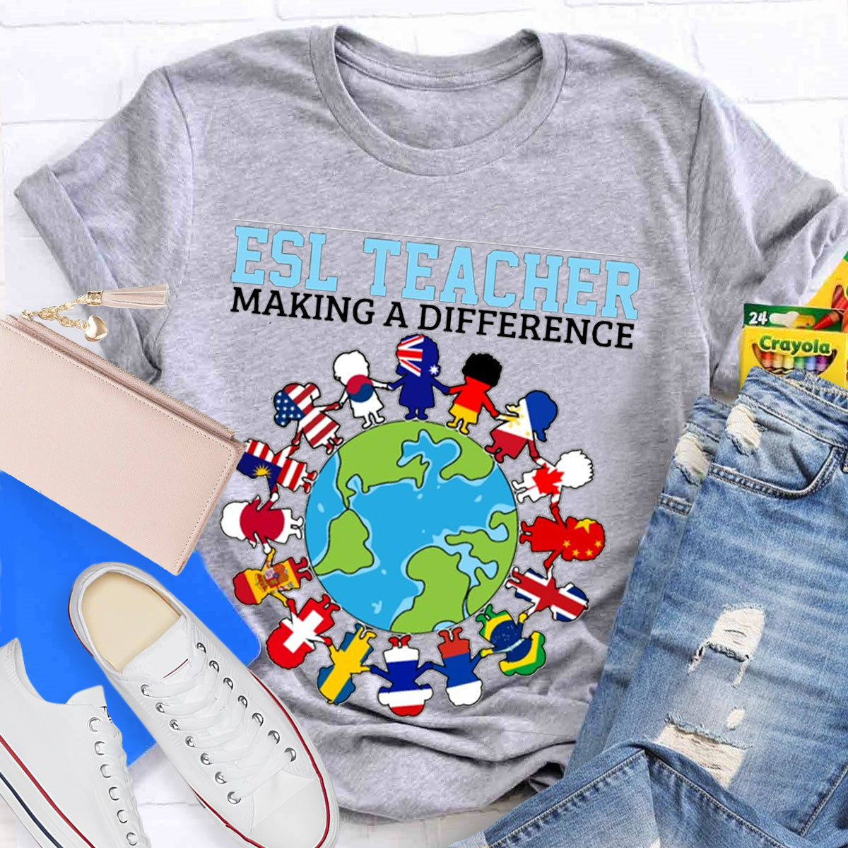 Esl Teacher Marking A Difference Teacher T-Shirt