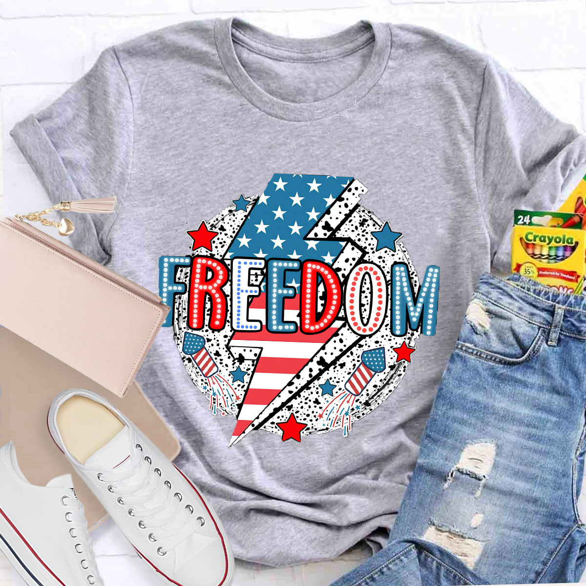 Feel The Freedom In 7.4 Teacher T-Shirt
