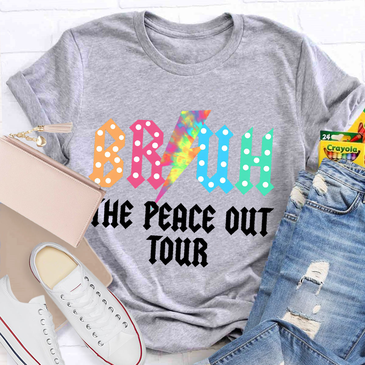 Bruh The Peace Out Tour Teacher T-Shirt