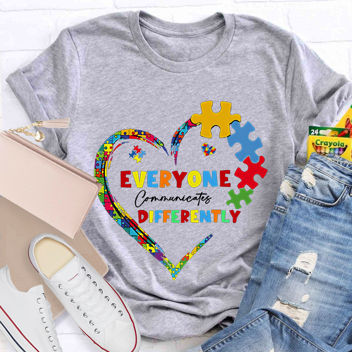 Everyone Communicates Differently Teacher T-Shirt
