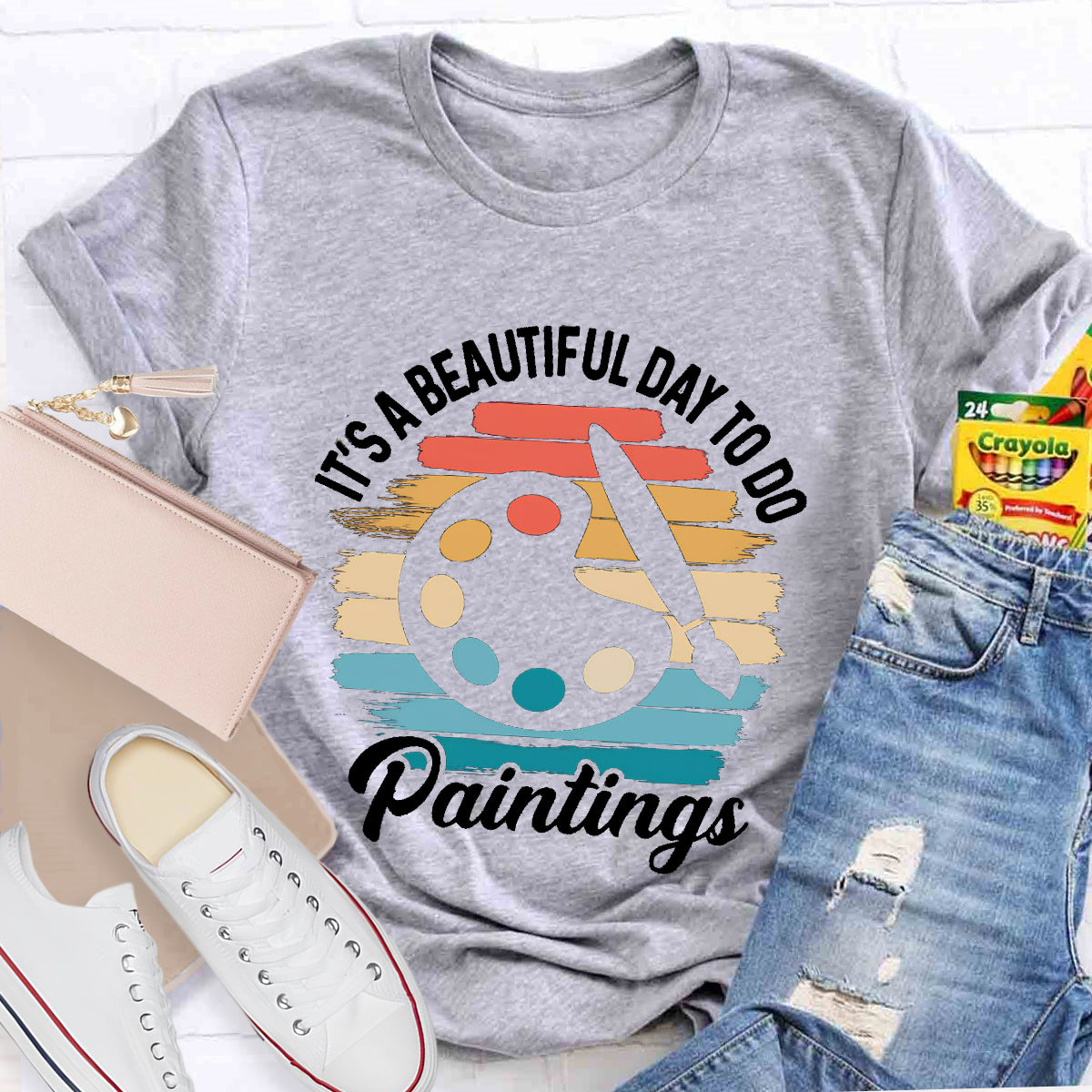 It's A Beautiful Day Teacher To Do Paintings T-Shirt