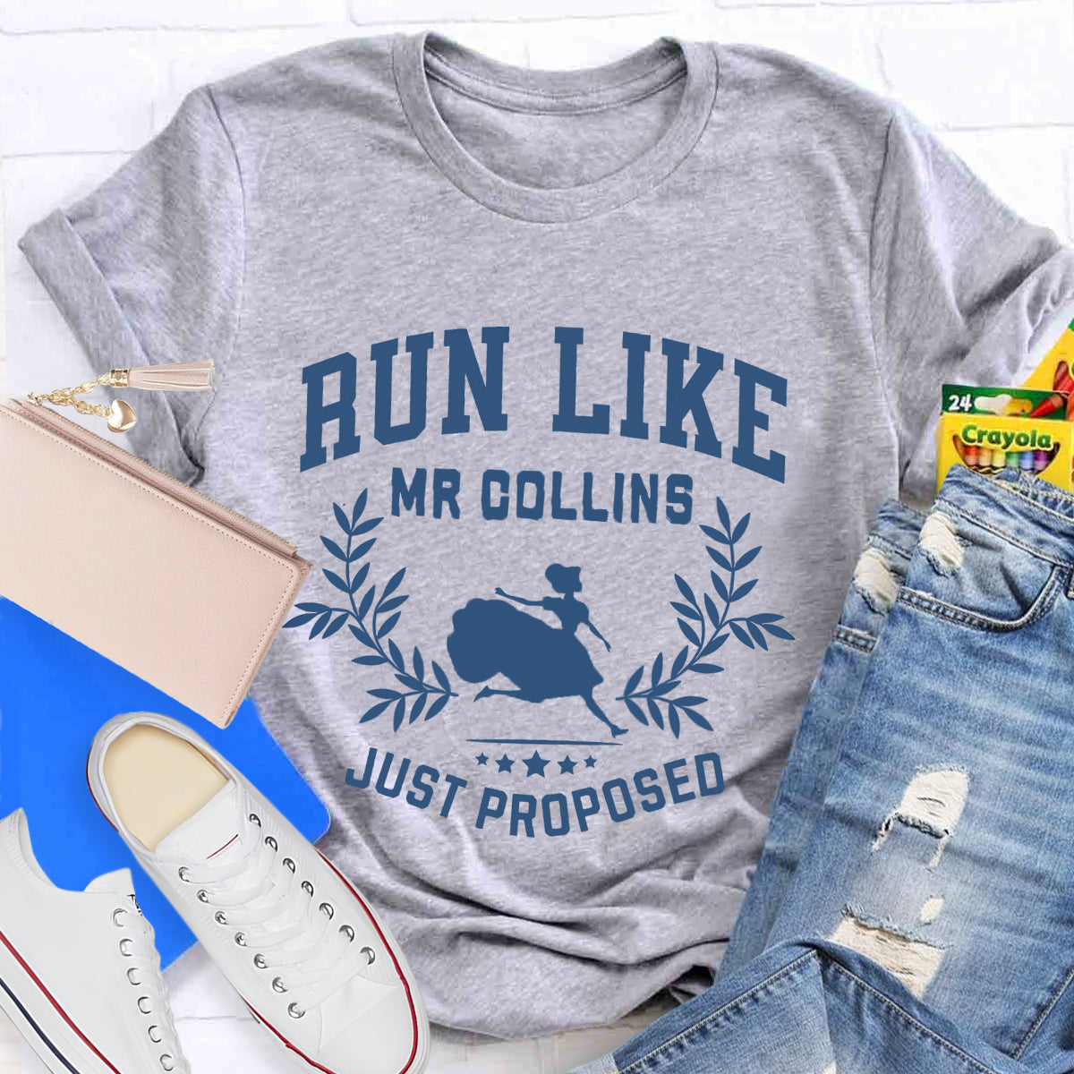 Run Like Mr Collins Just Proposed Teacher T-Shirt