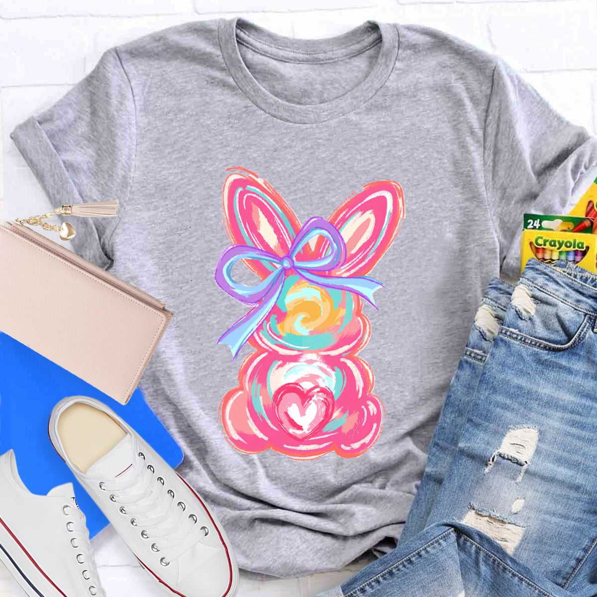 Colorful Bunny Happy Easter T-Shirt