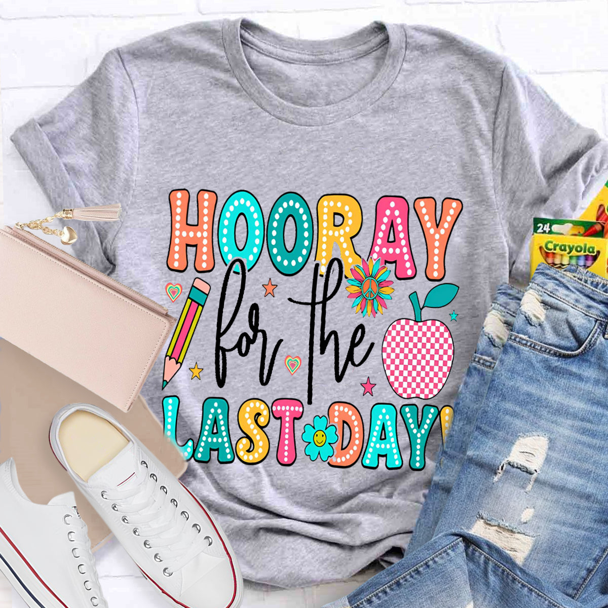 Hooray For The Last Day Apple Teacher T-Shirt