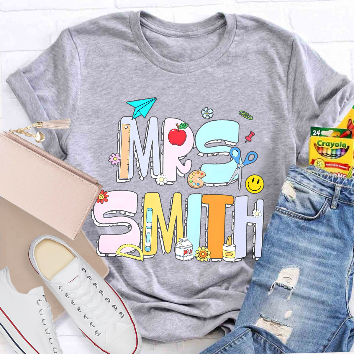 Personalized Name Beautiful Teacher Tools T-Shirt